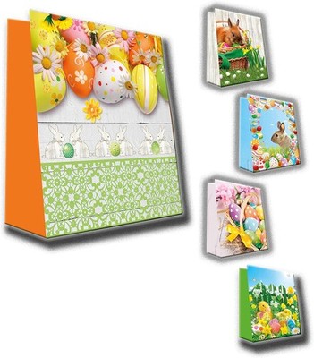 10 St. Geschenktüten Ostertüten Osterhase 32x26x13cm Geschenktaschen Tragetasche