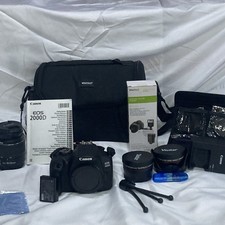 Canon EOS 2000D/Rebel T7 Digital SLR Camera Kit and Accessory Bundle w/3 Lenses