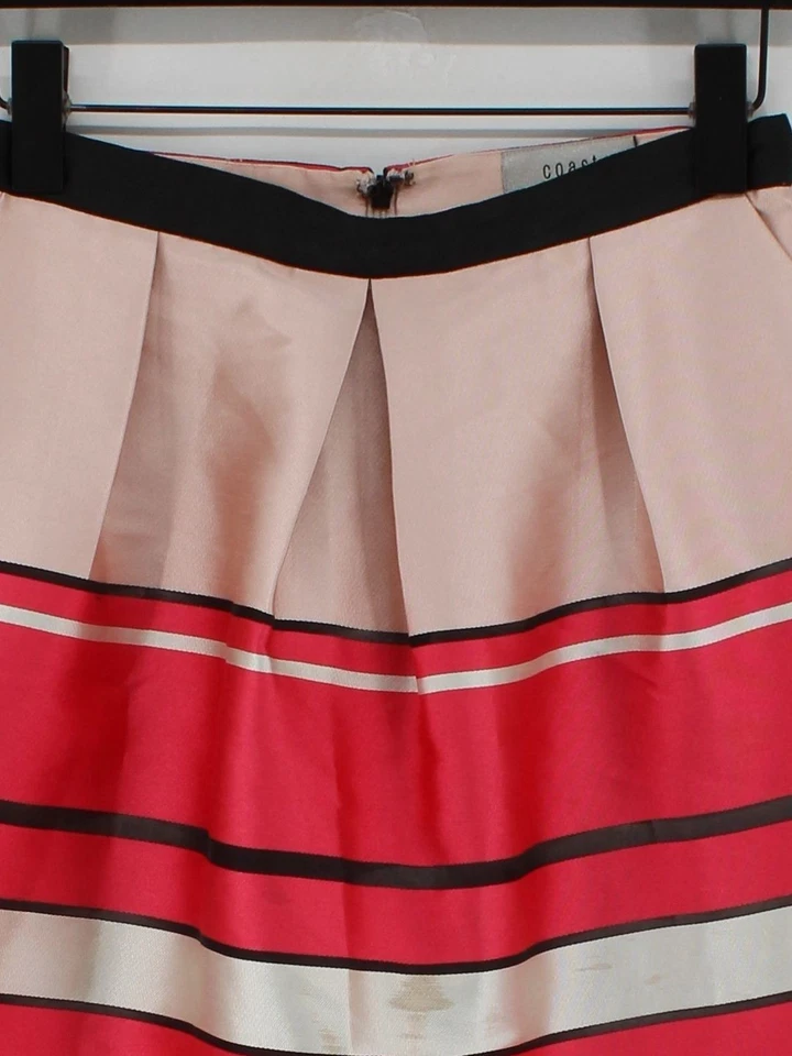Coast Women's Mini Skirt UK 10 Pink Striped 100% Polyester Short Mini - Image 3 of 4