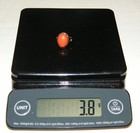 Antique Vtg 18K Yellow GOLD NATURAL ORANGE CORAL RING Oval Cabochon Solitaire — photo 10