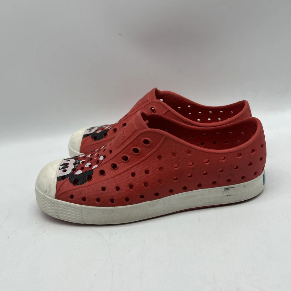 Zapatos nativos niños niñas C13 rojo Disney Minnie Mouse sin cordones de goma Foto 4 de 4