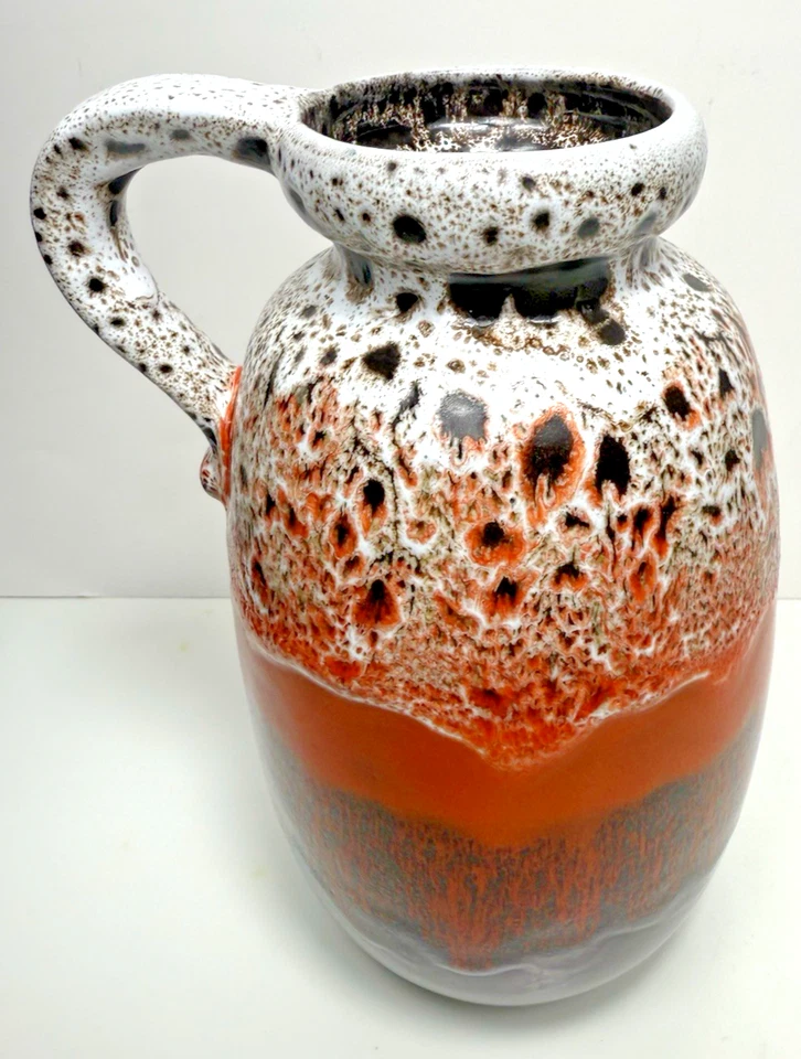 Blue Mountain Pottery Jug w/Handle Apollo 855 Brown Red Lava Glaze PERFECT - Image 2 of 4