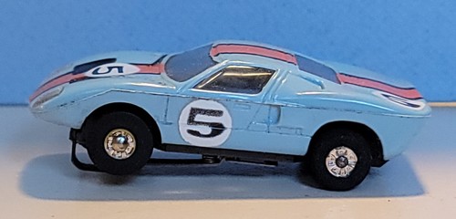 Aurora T-jet Tuff Ones Ford Gulf GT HO Slot Car Chiusura Rivetto Telaio Testato Funzionante - Foto 3 di 6