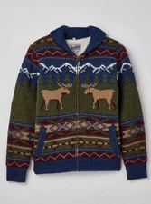 Schott Bros Thick Wool Sherpa Moose Sweater Jacket 
