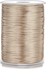 2Mm X 100 Yards Satin Nylon Trim Cord, Rattail, Chinese Knot, Kumihimo Cord Kha