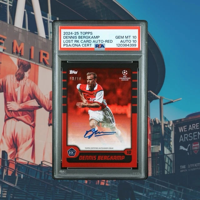 2024 Topps Lost Rookie Arsenal Dennis Bergkamp Auto RC 8Jersey# PSA 10/10 POP1