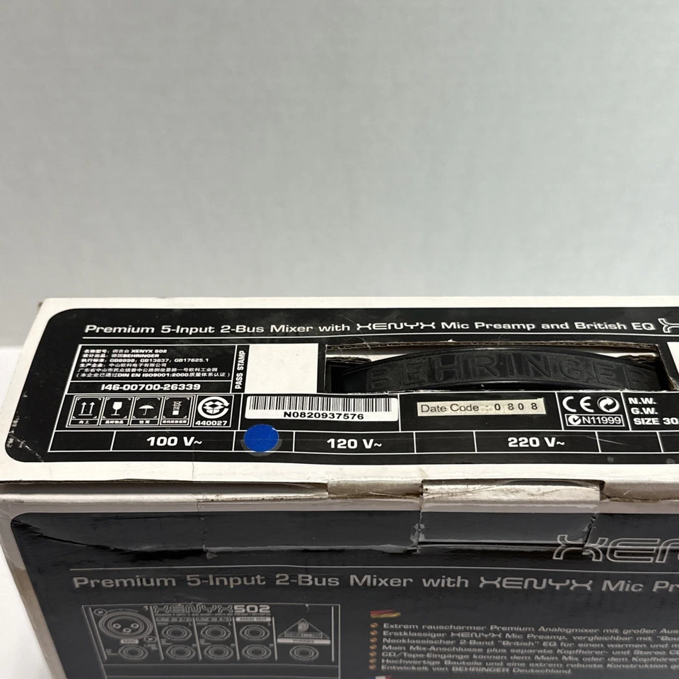 Behringer XENYX 502S Premium Analog 5-Channel Mixer with USB Streaming Interface - Image 4 of 4