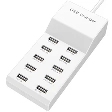 Samsung iPad 10-Port USB Charging Station for iPhone Smartphones & More