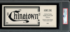 CHINATOWN / 1974 Advance Screening Movie Ticket, Jack Nicholson film, PSA 2