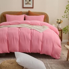 Muslin Duvet Cover Queen Size - 100 Organic Cotton, Soft Textured Gauze Weav...