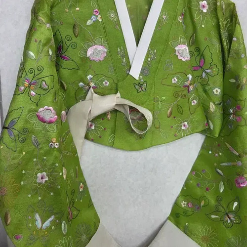 Green Embroidered Women's Hanbok Jacket Official