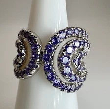 Size 6 Bomb Party Ring - RG47103 Rebellious Spark - Amethyst CZ on Rhodium