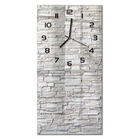 Glas-Wanduhr Wanduhr Aus GehäRtetem Glas Steinmauer Schwarze Zeiger 30X60 Cm