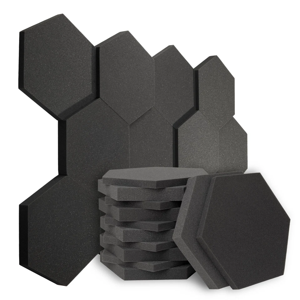 Hexagon Akustikschaumstoff Akustikschaum 50x43x3/5cm Absorber Schallschutzmatte