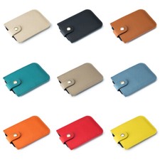 RFID Blocking Unisex Leather Slim Card Wallets ID Credit Card Holder With Hasp