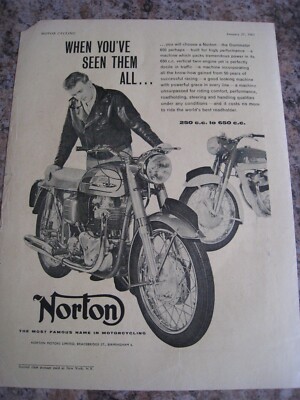 NORTON MOTORCYCLES MOST FAMOUS NAME DOMINATOR 1962 A4 SIZE FILE 6