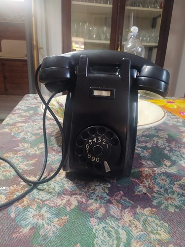 TELEFONO DA PARETE FATME IN BACHELITE ANNI 60 VINTAGE COME DA FOTO! - Zdjęcie 2 z 6