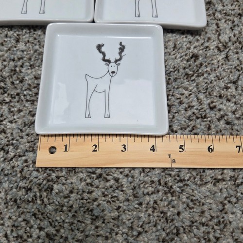 BIA Christmas coaster/mini plate Reindeer Holiday Decor Set of 5 - Picture 12 of 13