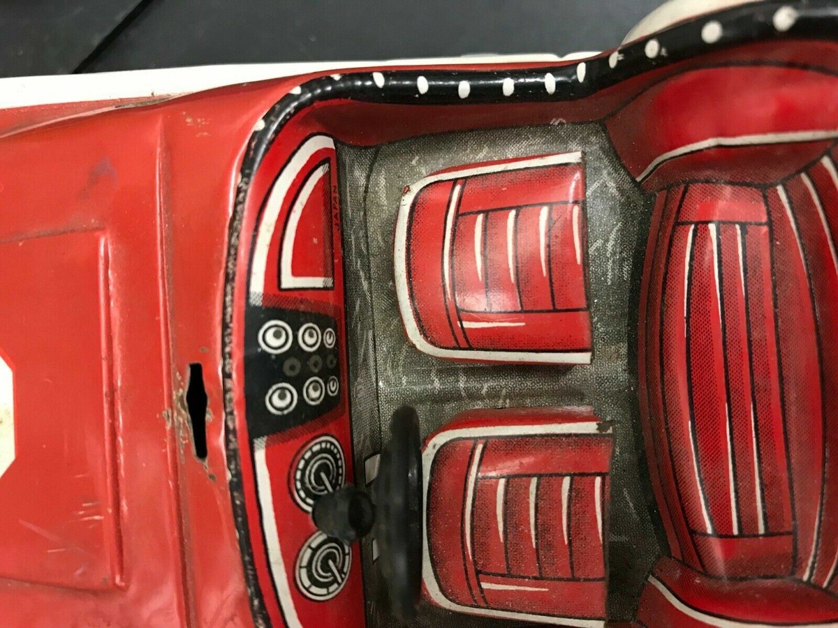 VINTAGE BANDAI 1960'S FRICTION TRIUMPH TR3 TIN TOY CAR JAPAN