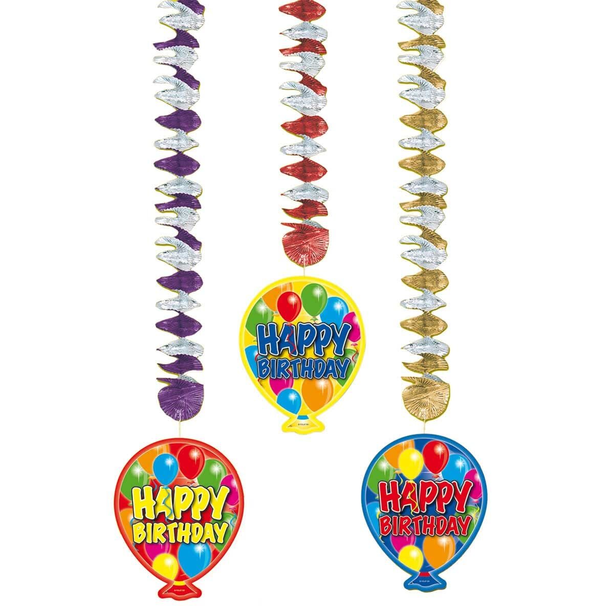 Folat 04595 Hangers Balloons-3 Pieces, Multi-Colored