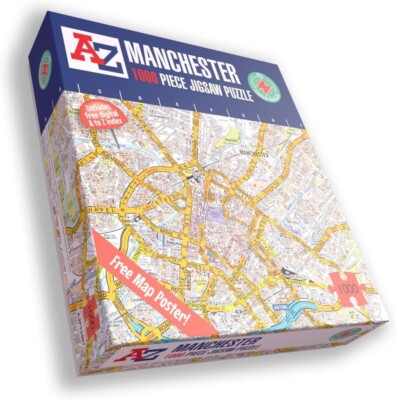 Großbritannien A-Z Karte von Manchester 1000 Teile Puzzle Exklusive St Karte
