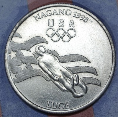 1998 USA GENERAL MILLS PROUD SPONSOR OLYMPIC TEAM LUGE TOKEN