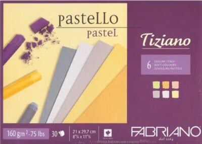Fabriano Pastellpapier in 6 hellen Farben für Pastellkreiden Pastellstifte
