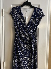 New York Company Stretch blue And White Dress Small
