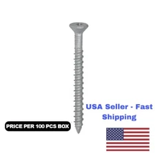 100 pcs Flat Head Phillips Concrete Tapping Screw Grey Finish (USA STOCK)