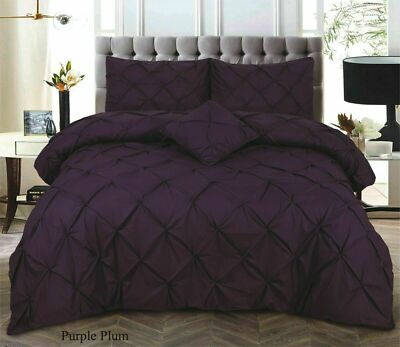 PINTUCK BETTSET QUILTBEZUG IN 13 FARBEN mit ODER ohne Tiefspannbettlaken A+