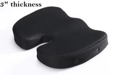 Seat Cushion Premium Memory Foam Chair Pad for Back Tailbone Pain Relief Black