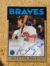 Austin Riley 2021 Topps Update 1986 Gold Auto Parallel #33/50 Braves