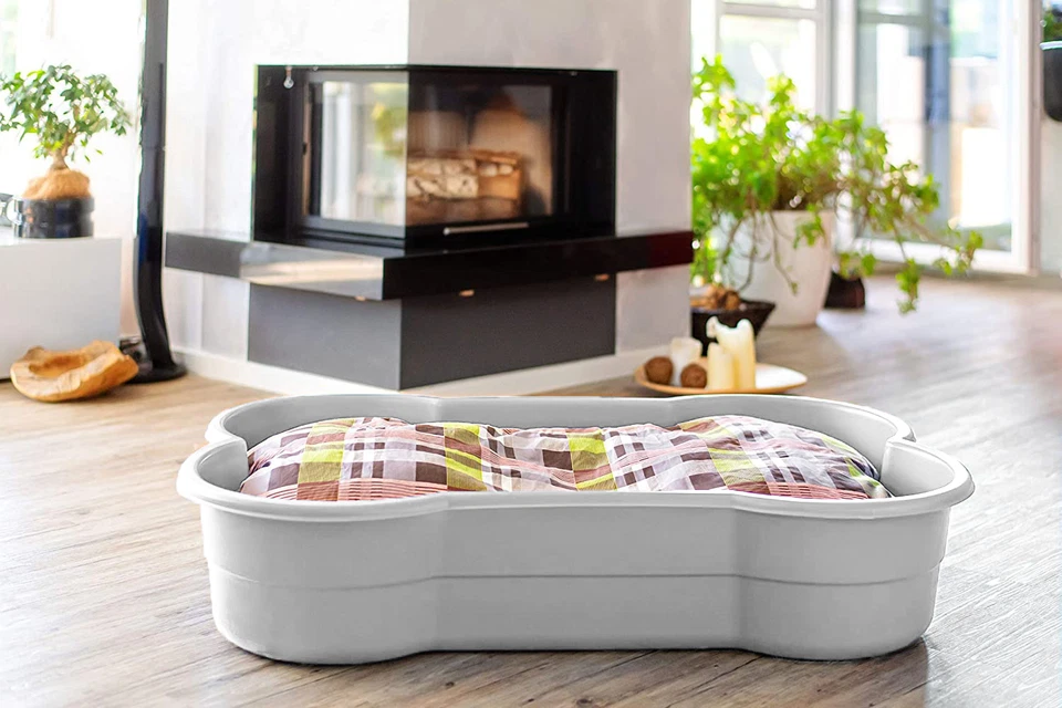 DogsLand Hundepool in Knochenform - 120 cm, grau, für große und kleine Hunde, bi - Bild 3 von 4