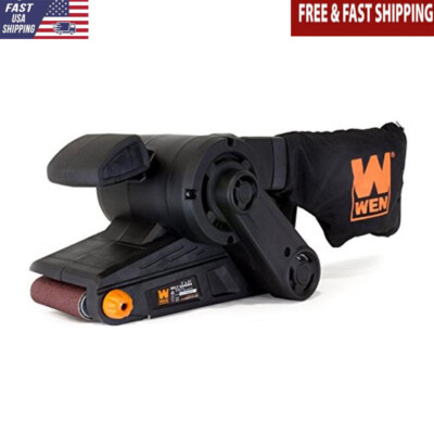7-Amp Corded Belt Sander W/ Detachable Dust Bag Coarse Grit Safety Lock-In New