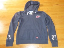 Old Time Hockey USA ICE HOCKEY Est 1939 Ties (Youth XL)  Hooded Sweatshirt