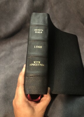 geneva bible 1560 Black leather  Apocrypha Reformer Notes deuterocanonical