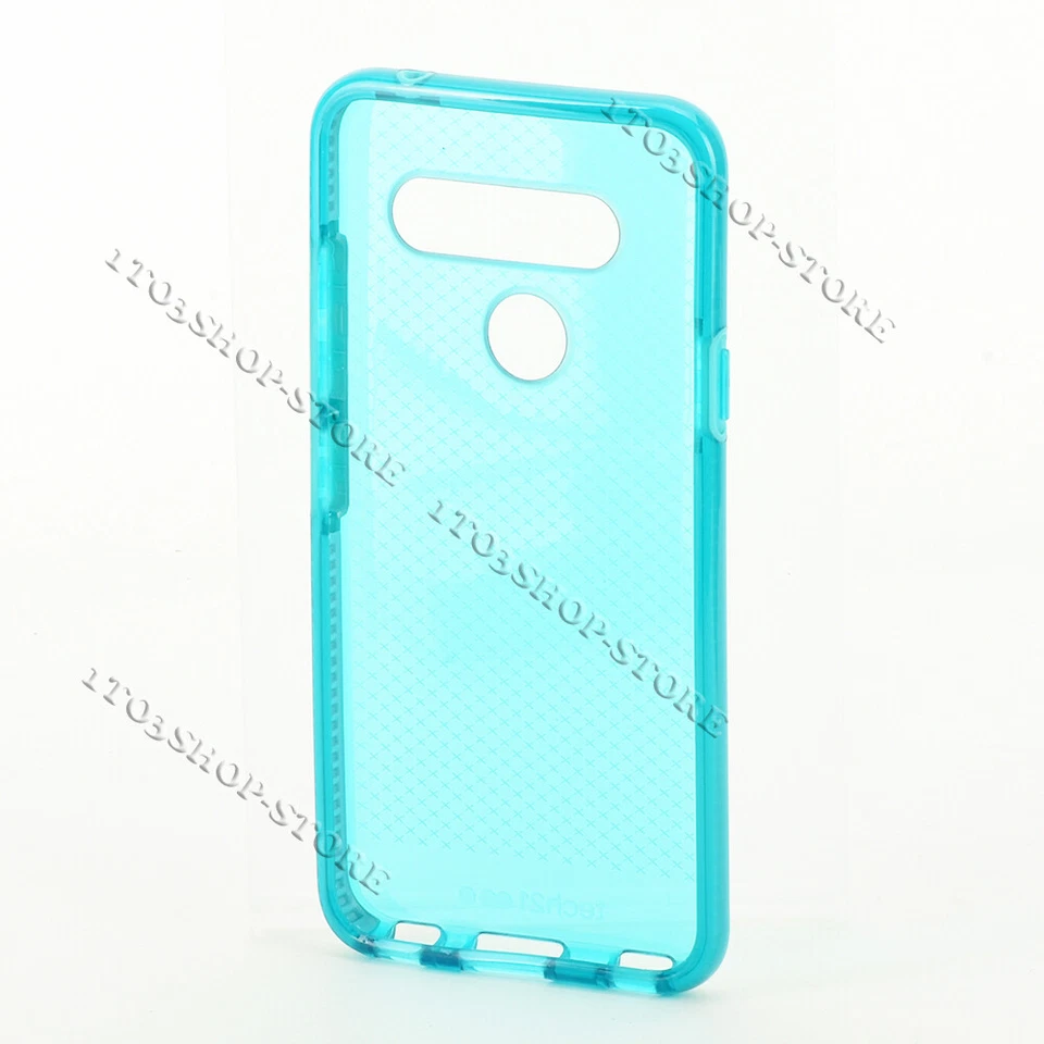 Tech21 Evo Check Anti-Shock Case TPU Cover For LG V40 ThinQ - Turquoise Blue - Image 4 of 4