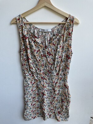 Zara Basics Floral Sleeveless Viscose Dress Women's Size Medium