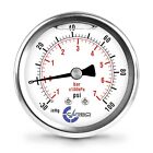 2.5" Liquid Filled Compound Vacuum Gauge +30 Hg/+100 Psi Stainless Case Back Mnt