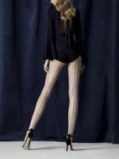 Collants beige lin et noir Intrigue A5001 taille 2/S Fiore (cal)