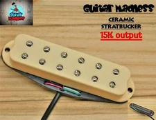 G.M. StratBucker Single Coil sized Humbucker 12 adjustable pole peices 15K Cream