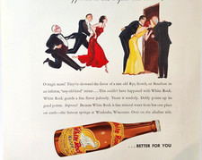 White Rock Sparkling Mineral Alkaline Water Vintage 1935 Magazine Ad Print