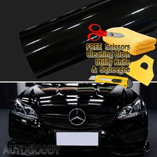 96" x 60" Gloss Black Vinyl Film Wrap Sticker Decal Air Bubble Free 8ft x 5ft