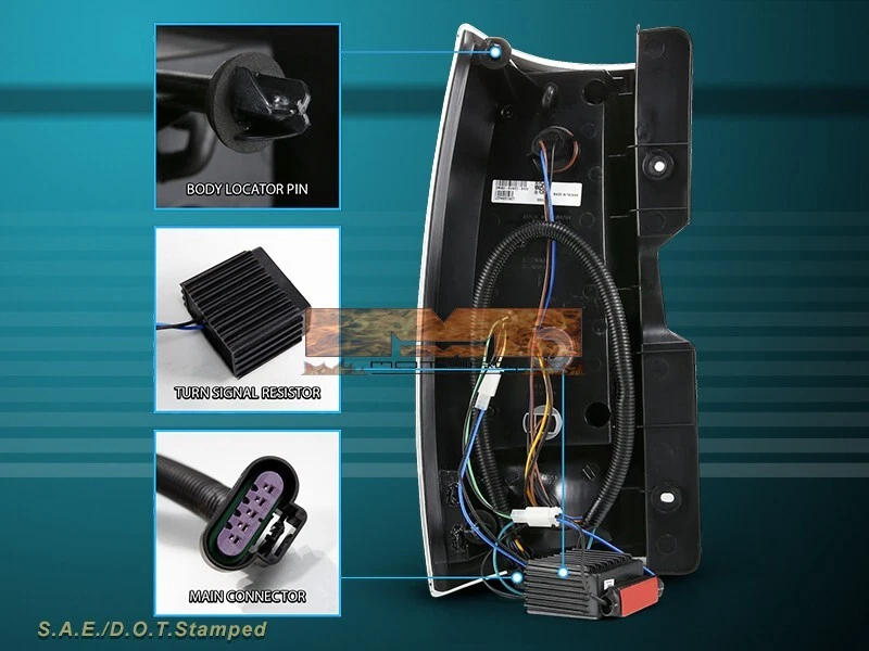 Black C-BAR LED Taillights for 2007-2014 Chevy Tahoe Suburban / GMC Yukon - Image 2 of 4