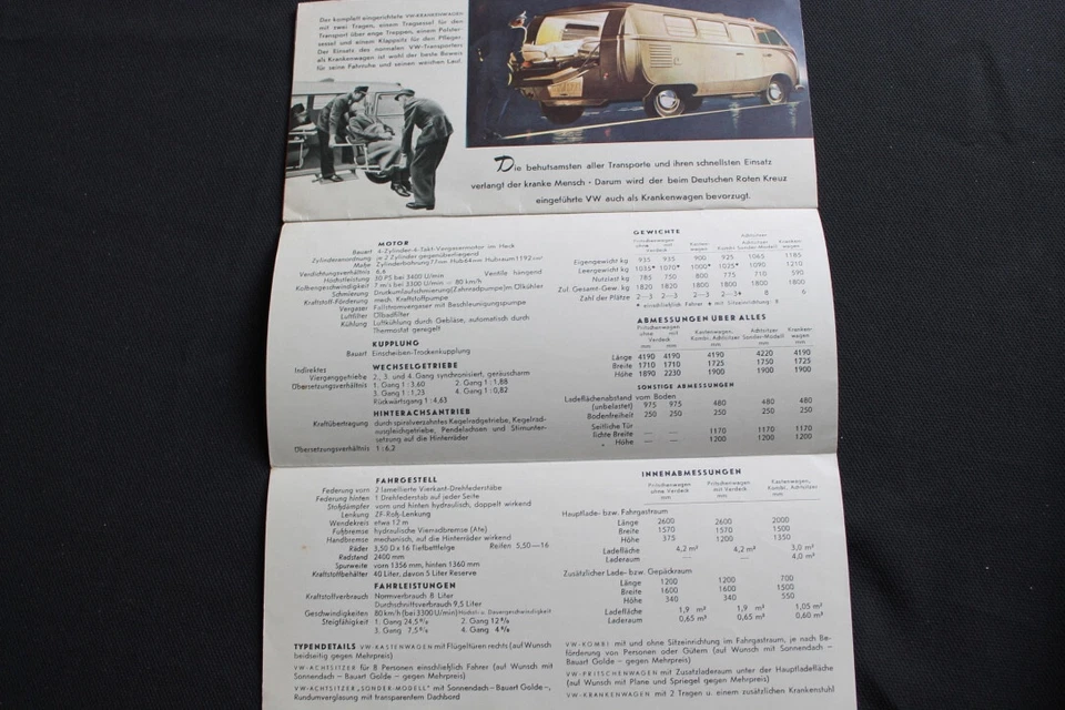 Folleto modelo furgoneta minibús VW Volkswagen Bus Ovali Samba años 50 Foto 3 de 3