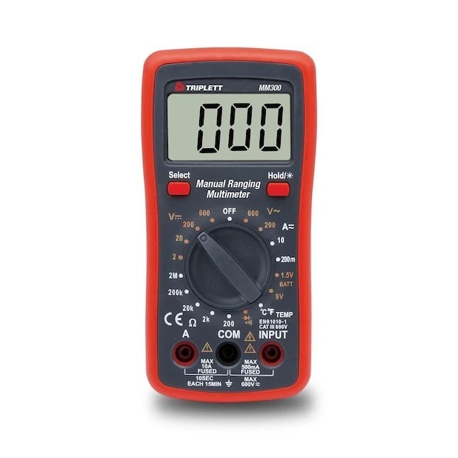 TRIPLETT LCD Digital Multimeter AC/DC Volt Ohm Current Temperature Manual Tester - Image 3 of 4
