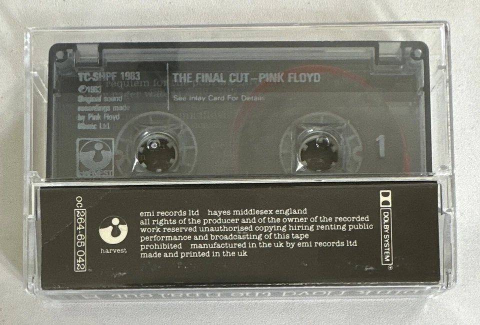 Pink Floyd - The Final Cut - Cassette -  tc-shpf 1983  VG+ / M Condition - Image 3 of 4