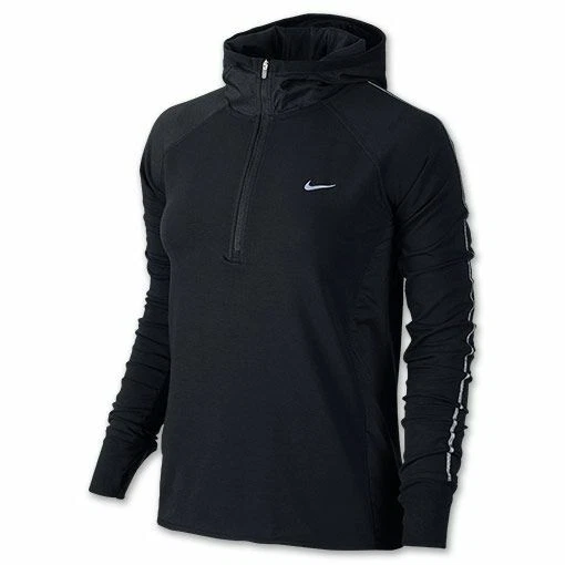 646658 010 NWT Women s Nike Sprint Hooded Half Zip Running Shirt