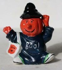 Jack O Lantern Head Figurine Candle Holder Boo Shirt Treat Bag Witches Hat 