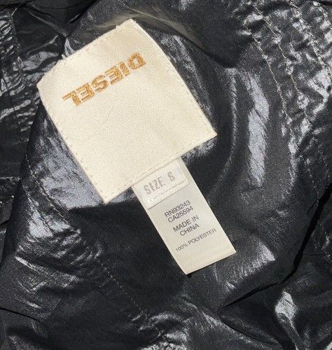 Diesel Vintage Polyester ZIP Up Women’s Lightweight Jacket Black Size Small - Picture 3 of 5